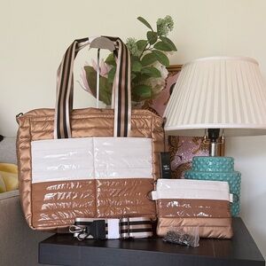 THINK ROYLN Brown and White Bag Collection